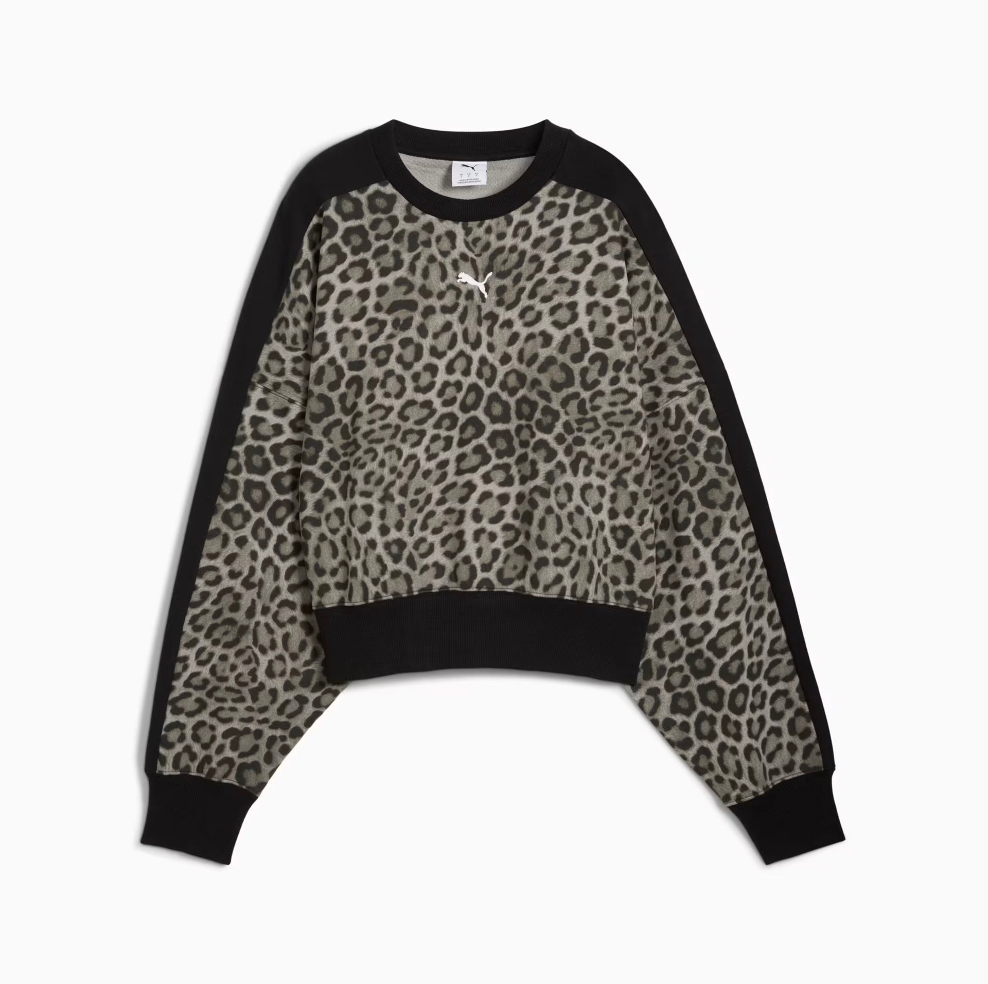 PUMA - T7 Leo Luxe Oversized Crew Sweat Women Black
