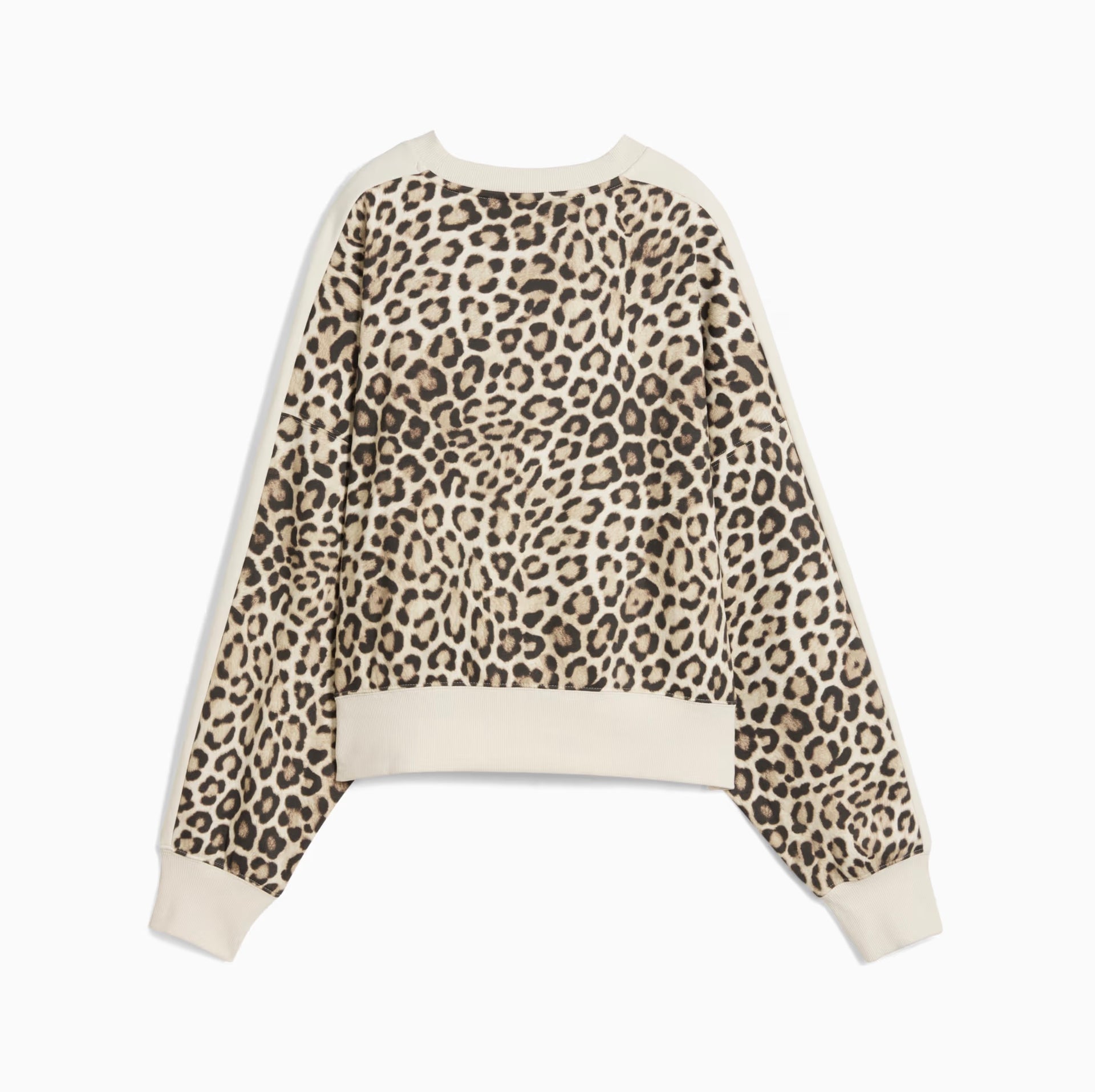 PUMA - T7 Leo Luxe Oversized Crew Sweat Women Alpine Snow-Ice Coffee