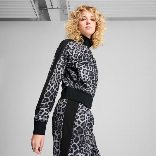 PUMA - T7 LEO LUXE All-Over Print Short Track Jacket Women Black
