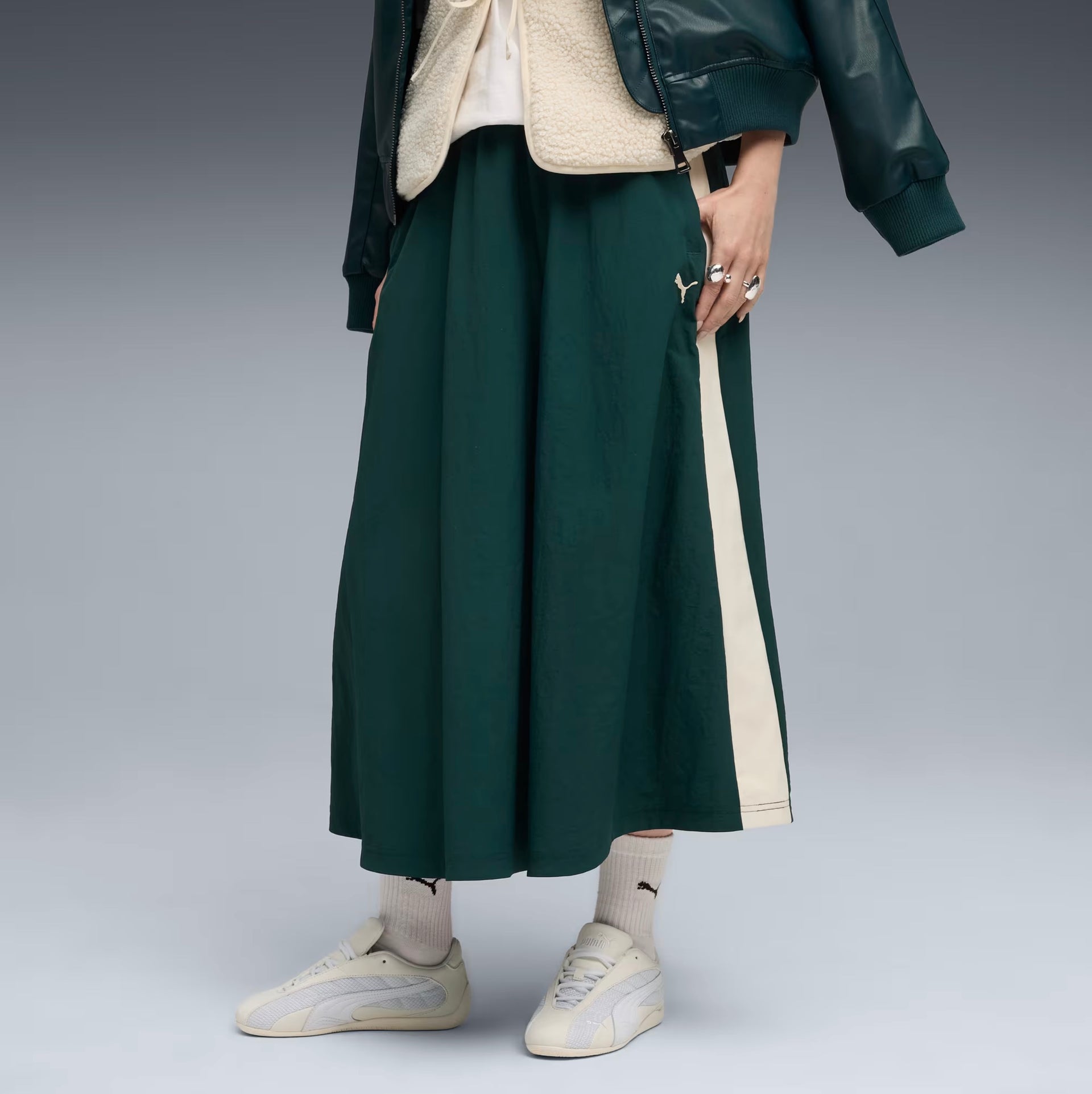 PUMA - T7 Woven Midi Skirt Women Green