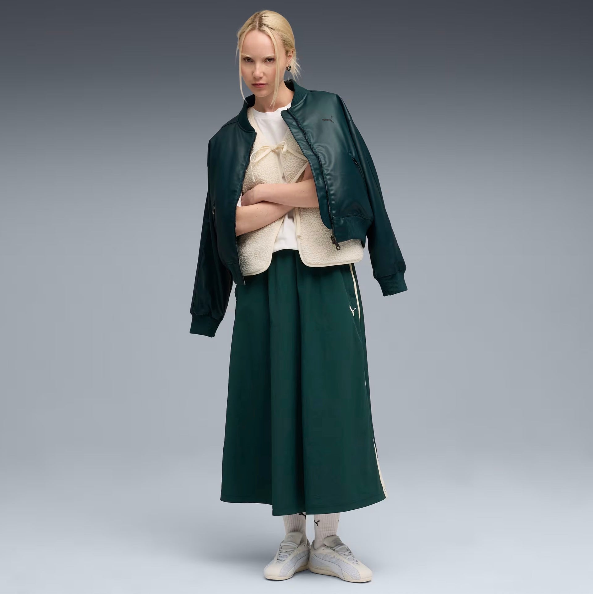 PUMA - T7 Woven Midi Skirt Women Green