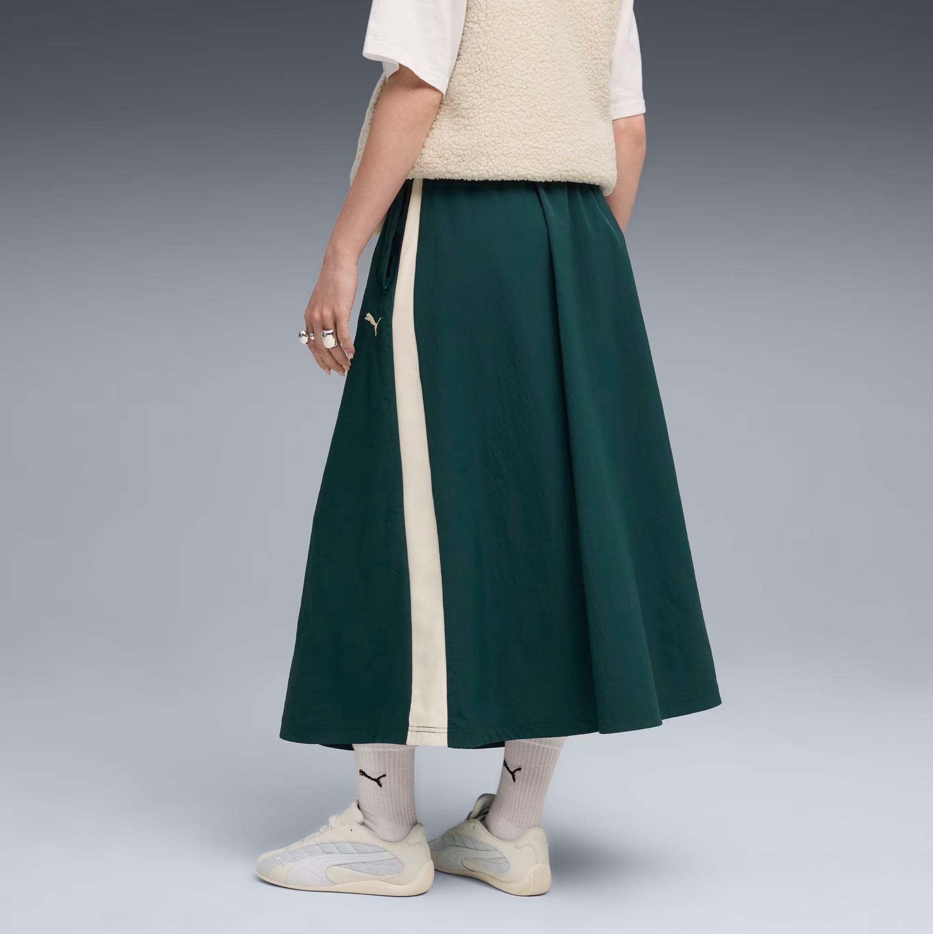 PUMA - T7 Woven Midi Skirt Women Green