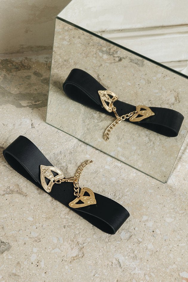 Individual Art Leather - "Keepshake" belt Black Gold