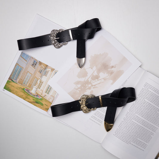 Individual Art Leather - "She is the one" belt Black Nickel