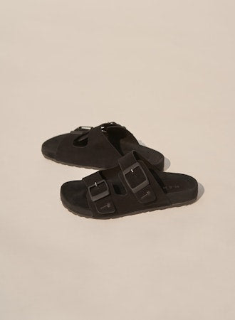 MANEBI - Suede Traveler Nordic Sandals Black