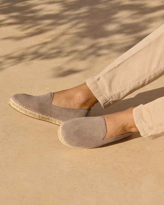 MANEBI - Suede Espadrilles Hamptons Coco Brown