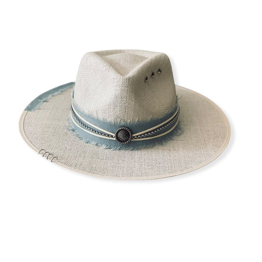 White Linen w/ Baby Blue Ribbon