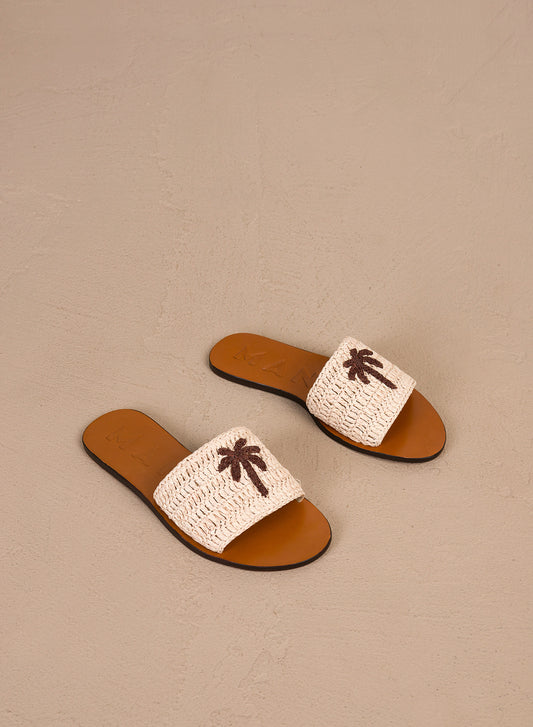 MANEBI - Raffia Leather Sandals
