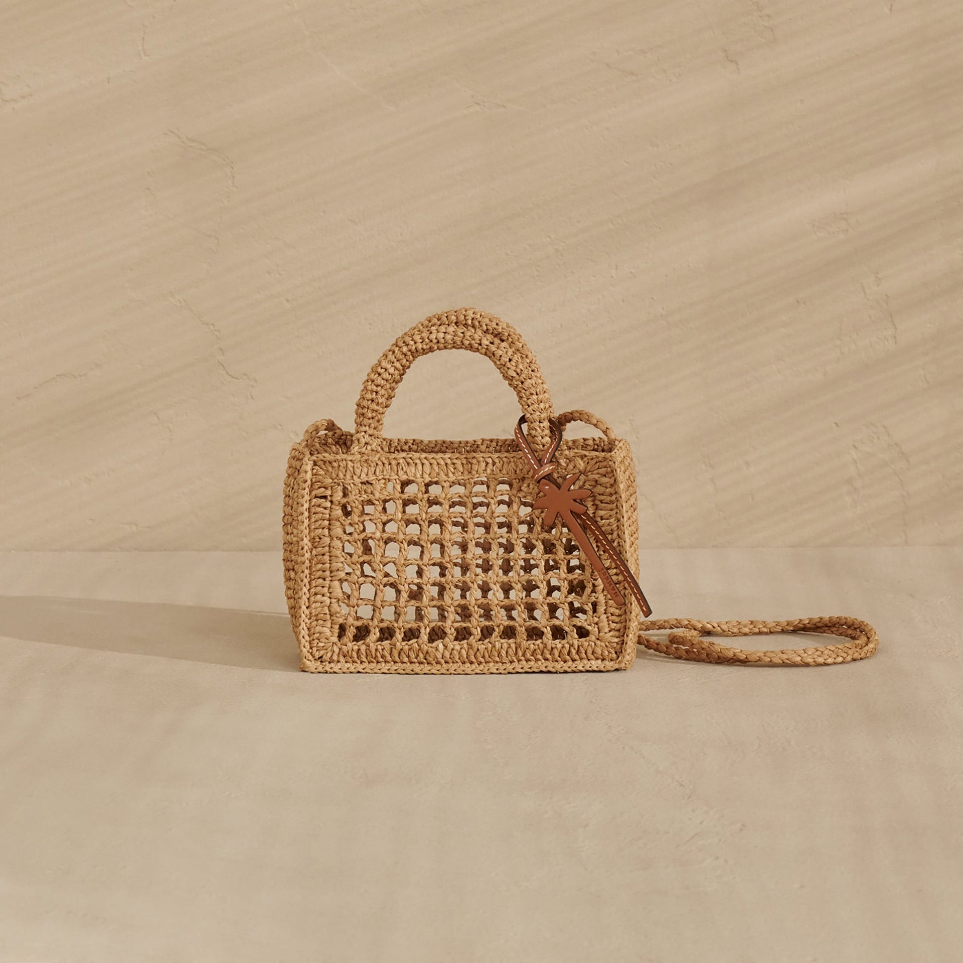 MANEBI - Handcrafted Raffia Sunset Bag Mini Net