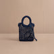 MANEBI - Handcrafted Raffia Net Bag Crossbody Vintage Navy