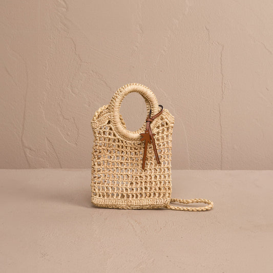 MANEBI - Handcrafted Raffia Net Bag Crossbody