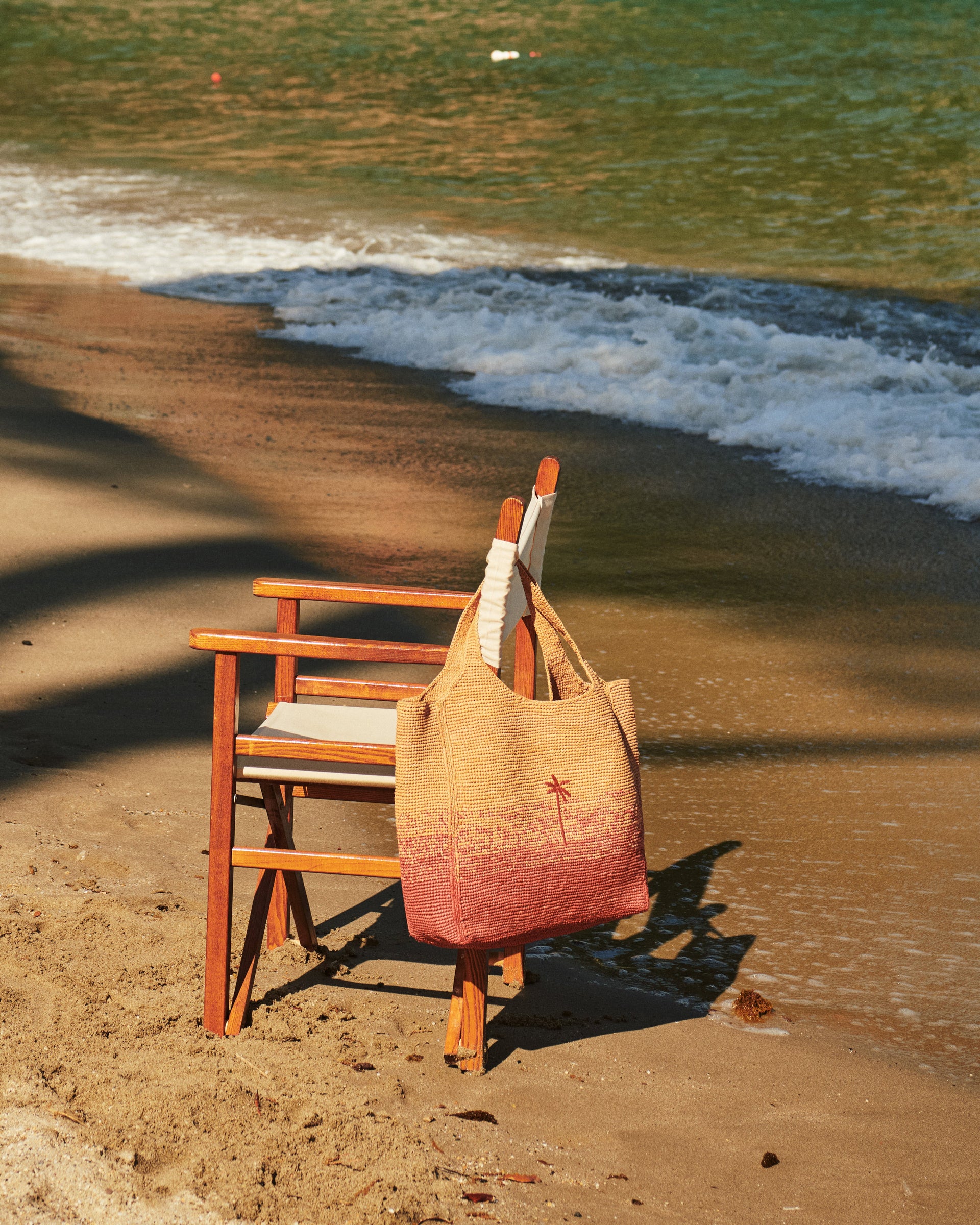 MANEBI - Raffia Maxi Tote Rust Degrade