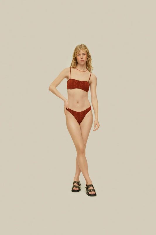 OAS - Terracotta Scribble Solis Bikini Bottom