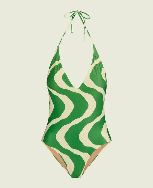 OAS - Green Rippling Lido Bathing Suit