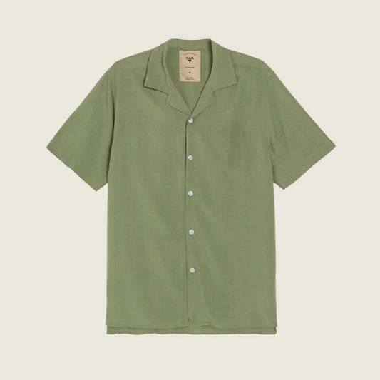 OAS - Green Plain Viscose Shirt