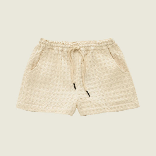 OAS - Ecru Drizzle Waffle Shorts