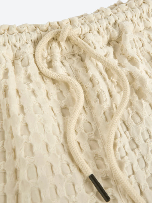 OAS - Ecru Drizzle Waffle Shorts