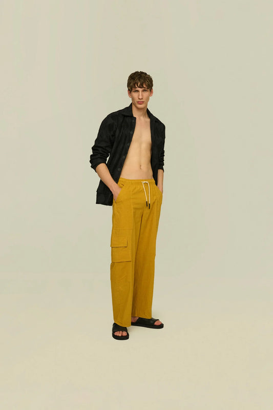 OAS - Mustard Cargo Linen Pants