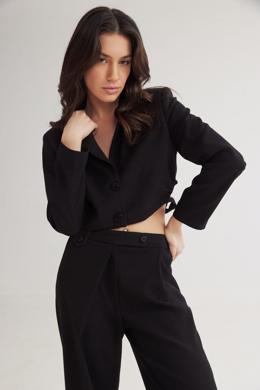 4TAILORS - Tia Cropped Blazer Black