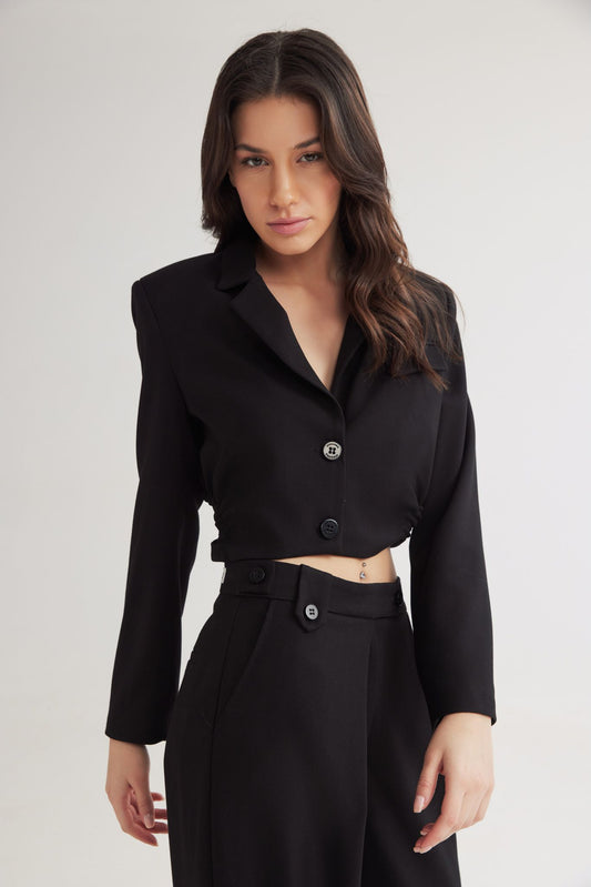 4TAILORS - Tia Cropped Blazer Black
