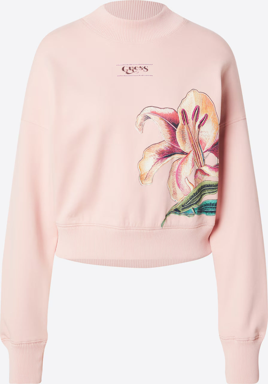 GUESS - Pink Sweatshirt With Lilly Flower