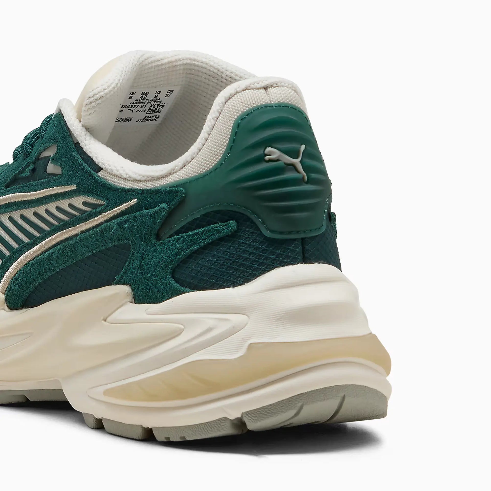 PUMA - RS Surge Hairy Suede Sneakers Green Terrain-Alpine Snow