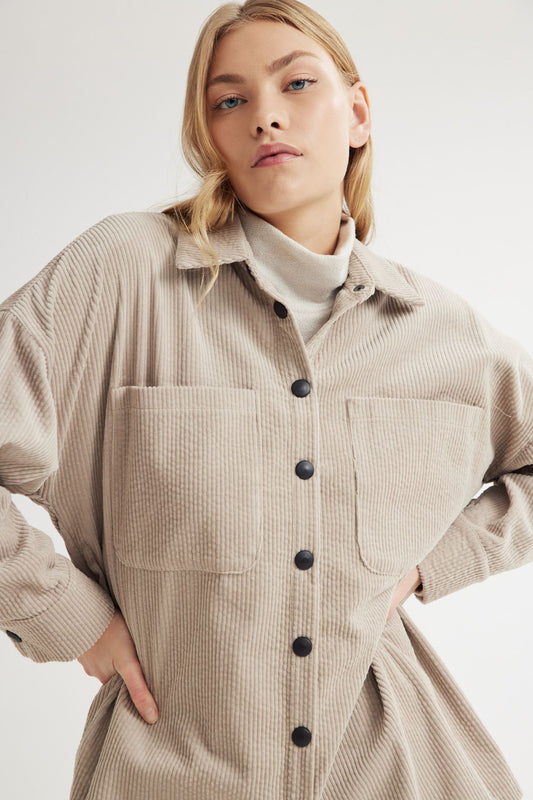 4TAILORS - Rural Corduroy Shirt Beige