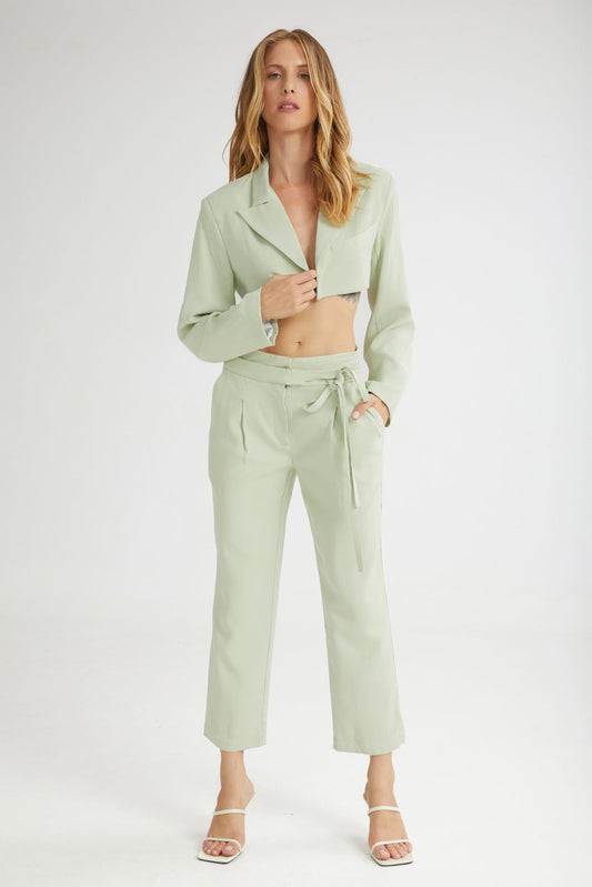 4TAILORS - The Melted IceCream Cropped Blazer Mint