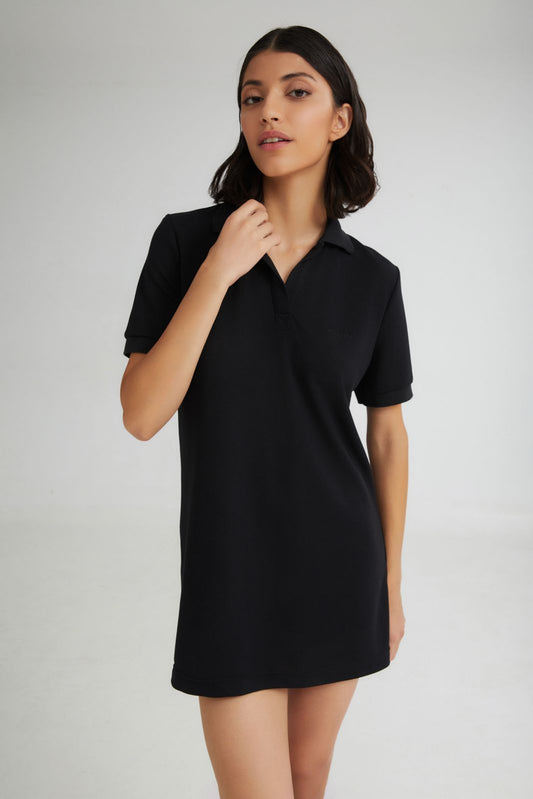 4TAILORS - The Popsicle Polo Dress Black