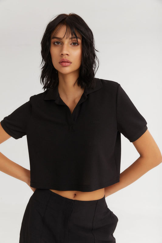 4TAILORS - The Popsicle Polo Top Black