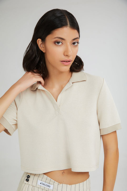 4TAILORS - The Popsicle Polo Top Vanilla