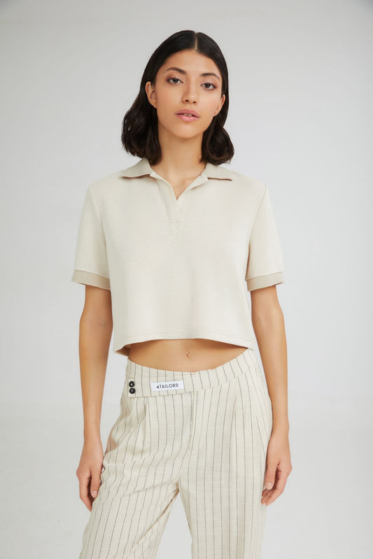 4TAILORS - The Popsicle Polo Top Vanilla