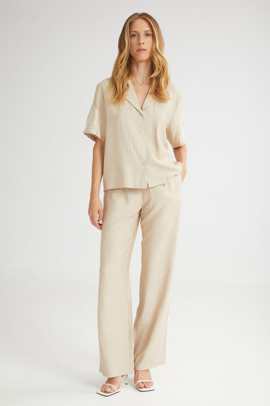 4TAILORS - The Sundae Wide Pants Beige
