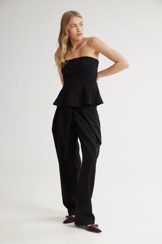 4TAILORS - Petal Top Black