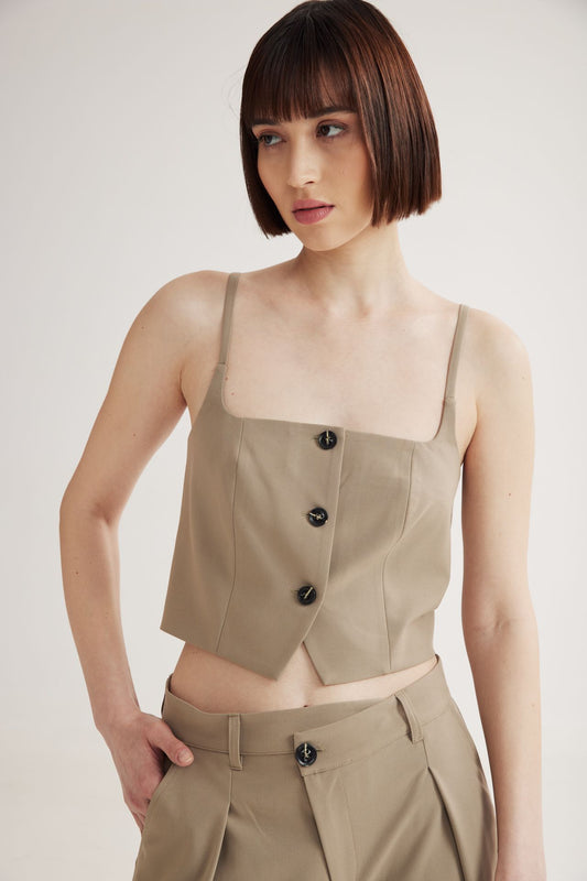 4TAILORS - Ember Top Beige