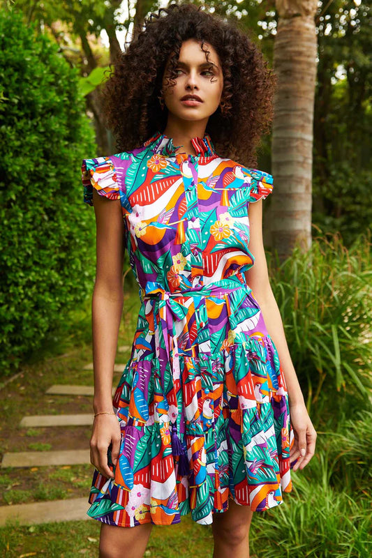 PAOLITA - Tropicana Short Ruffle Dress