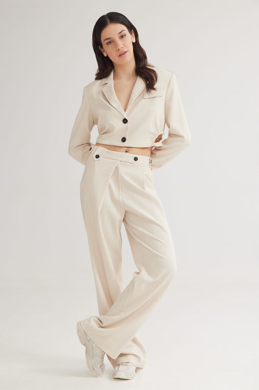 4TAILORS - Blake Flare Pants Ecru
