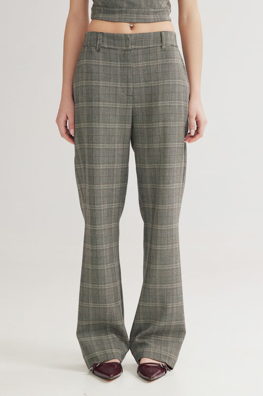4TAILORS - Scottish Checked Long Pants Grey