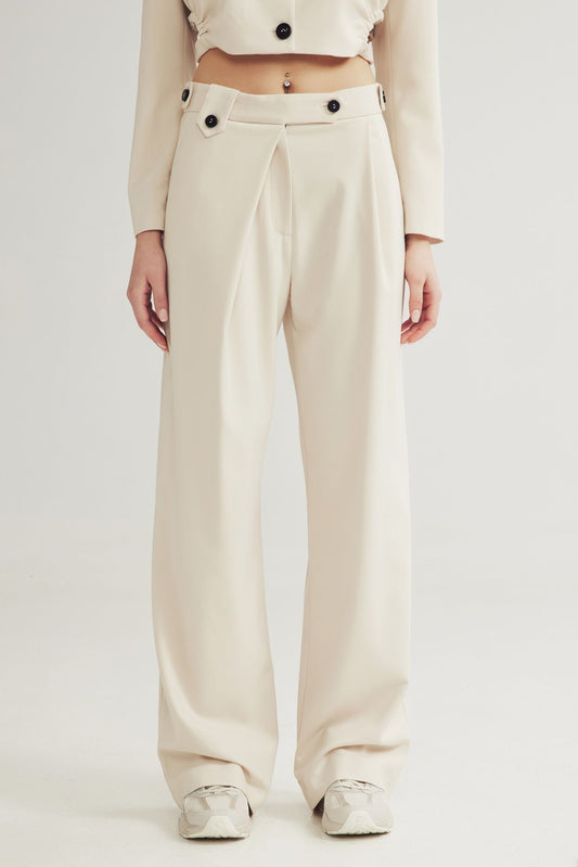 4TAILORS - Blake Flare Pants Ecru