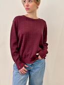 DKNY - Long Sleeve Crew Neck Logo Sweater Syrah