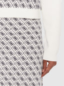 GUESS - Aubrey 4G Knitted Sweater Cream Blue