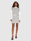 GUESS - Aubrey 4G Knitted Sweater Cream Blue