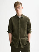 SCOTCH & SODA - Corduroy Cotton Shirt Forest Night