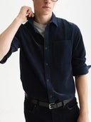 SCOTCH & SODA - Corduroy Cotton Shirt Navy Blue