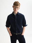SCOTCH & SODA - Corduroy Cotton Shirt Navy Blue
