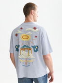 SCOTCH & SODA - Front And Back Artwork Loose Fit T-Shirt Blue