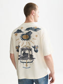 SCOTCH & SODA - Front And Back Artwork Loose Fit T-Shirt Eggnog