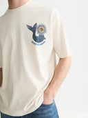 SCOTCH & SODA - Front And Back Artwork Loose Fit T-Shirt Eggnog