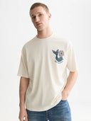 SCOTCH & SODA - Front And Back Artwork Loose Fit T-Shirt Eggnog