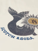 SCOTCH & SODA - Front And Back Artwork Loose Fit T-Shirt Eggnog